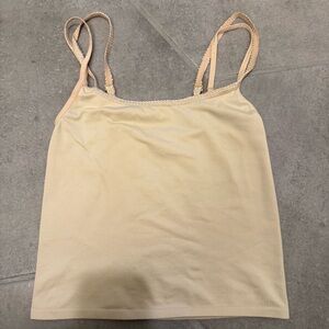 Anthropologie Cream Double Strap Tank Top